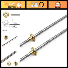 2pcs 400mm TR8x2 Lead Screw & T8 Brass Nut for 3D Printer Z Axis - Acme Thread picture