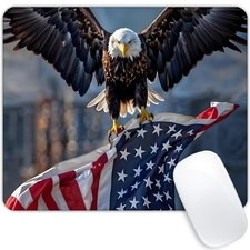 Eagle and American Flag Mouse pad Customized Mousepad Non-Slip Rubber Base Mo... picture