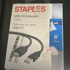 Staples USB 2.0 Extension Cable USB-A Male to USB-A Female 6 ft Black picture