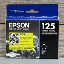 Genuine OEM Epson 125 Black Ink Cartridge Sealed Best Before 04/2027 Workforce picture