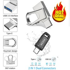 32GB 64GB 128GB USB 3.0 Dual Type-C OTG Flash Drive Waterproof Memory Stick picture