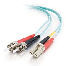 20 PACK LOT 3m LC-ST Duplex 50/125 OM3 Multimode 10GB Fiber Cable Aqua 10FT picture
