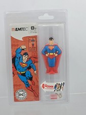 NEW DC COMICS EMTEC Superman figure 8GB USB 2.0 Flash Drive w/ 4 Tattoos picture