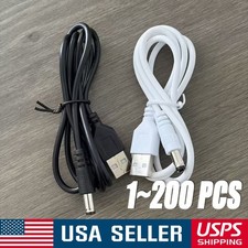 50cm/100cm USB to 5.5mm x 2.1mm Male Coaxial Barrel 5V DC Power Cable LOT picture