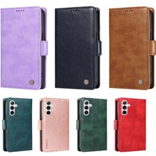 Luxury Magnetic Leather Card Wallet Cover Case For S24 S23 S22 S21 S20 S9 S10 picture