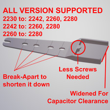 [50 Pieces] UNIVERSAL 2230 2242 2260 2280 Bracket for M.2 NVME SSD, 3D Printed picture
