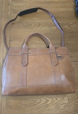 Vintage Franklin Covey Full Grain Leather Briefcase Laptop Bag Organizer Case picture