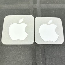 Apple Logo Stickers White Decal Pair MacBook IPad Laptop Phone Lot Original picture