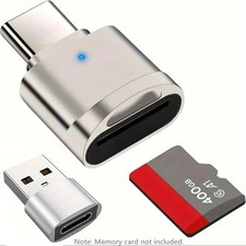 2 Pack USB C SD TF Card Reader Adapter Zinc Alloy USB-C to USB for iPhone 15-17 picture