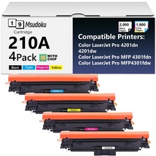 4 Pack W2100A 210A Toner for HP W2100X 210X 4201dn 4201dw MFP 4301fdn 4301fdw picture