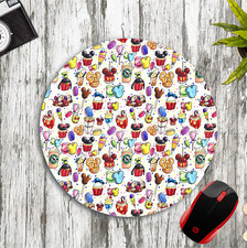 DISNEY CHARACTER SHAPED SNACKS COLLAGE D1 ROUND MOUSE PAD MAT HOME SCHOOL OFFICE picture