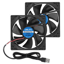 2Pcs 92mm x 92mm x 25mm 5V  Dual Ball Bearings Brushless Fan 2Pin DC Cool picture