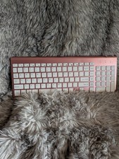 Joyaccess K230W Wireless Slim Full Size Keyboard w/ Numeric Keypad Pink/White picture