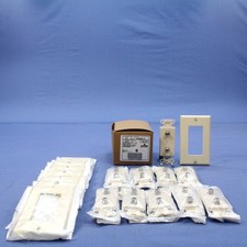 Leviton 40682-T Light Almond Decora Dual CATV Coaxial Cable Jack Wallplates 10pk picture
