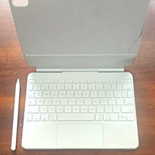 Apple Magic Keyboard Wireless Dock Built-In Touchpad White A3339 W/ Apple Pencil picture