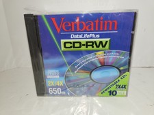 10 Pack Verbatim Data Life Plus CD-RW /650 MB Recordable Discs 1999- NOS picture