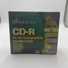 Imation CD-R 1X-4X Compatible 650MB/ 74 Min. Brand New Sealed 5 Total In Box picture