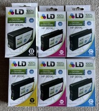 LD Recycled Ink Cartridge HP 951XL HP 950XL Lot of 6 High Yield New Sealed picture