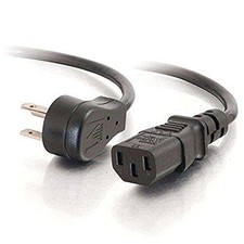 3 Foot Black Computer Power Cord 18 AWG Flat Plug Universal Power Cable picture