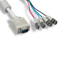 Kentek 6'ft VGA to 4BNC RGBS Video Cord EMI/RFI 28AWG TV PC Monitor Projector picture