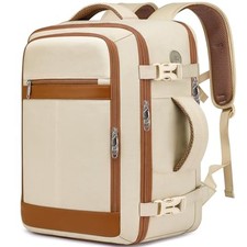 EZUOLA Travel Backpack for Women, Carry On Backpack Flight Approved Beige picture