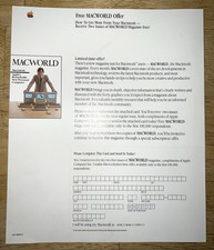RARE 1984 STEVE JOBS Macintosh 128K MACWORLD Card Offer Sheet Mac M0001 UNUSED picture