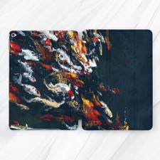 Koi Fish Japan Oil Painting Case For iPad 10.2 10.9 A16 Pro 13 Air 11 Mini 7 A17 picture
