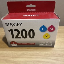 Genuine Canon Maxify 1200  3 Ink Tanks Cyan Magenta Yellow PGI-1200 BRAND NEW  picture
