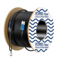 - OS2 Outdoor Armored Fiber Cable, Uniboot LC to LC Duplex Single Mode Fiber, In picture