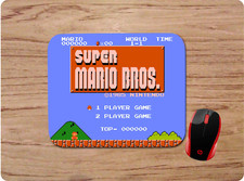 SUPER MARIO BROS START SCREEN CUSTOM MOUSE PAD DESK MAT HOME SCHOOL OFFICE GIFT picture