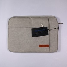 Lacdo Laptop Sleeve Unisex 13 inch Khaki Canvas Minimalist Professional Case picture