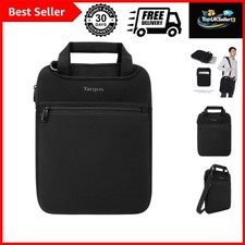 Vertical Slipcase Laptop Messenger Bag, Black - Hideaway Handles with Cross S... picture