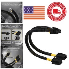 Sleeved GPU Power Cable 6 Pin to 8 Pin Adapter 9.5 Inch for Enhanced Performance picture