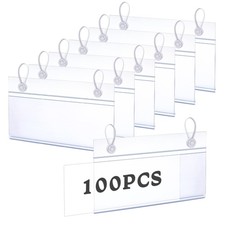 100Pcs Plastic Basket Label Holders, 3.94