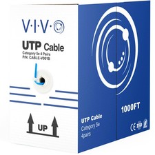 VIVO 1,000ft Blue bulk Cat5e LAN Ethernet Cable Wire UTP Pull Box 1000 ft Cat-5e picture
