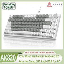 AJAZZ AK820 75% Wired Mechanical Keyboard 82 Keys Hot Swap With Knob RGB For PC picture