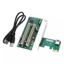 1 Set PCI-E to 2xPCI Adapter Cable PCIE x1 to x16 Card PCI-Expansion Converter picture