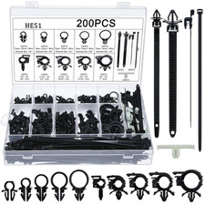 200Pcs Car Wire Loom Routing Clips Push Mount Cable Tie Assortment 15 Sizes Cabl picture
