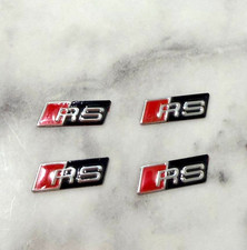 4Pcs Aluminum Emblem Sticker for RS Line, Black & Red, Small 1