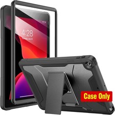 Rugged Black Case for 10.2-Inch iPad 7th/8th/9th Gen with Kickstand & Screen Pro picture