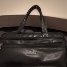 Samsonite expandable leather briefcase barely used, Real Leather, BLACK picture