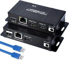 164ft HDMI KVM USB Extender, HDMI to RJ45 Over Cat5e/6/7, Zero Latency 1080p6... picture