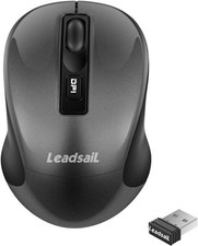 Leadsail Wireless Slim Cordless Mouse, 2.4G USB Mouse for Laptop, Grey  picture