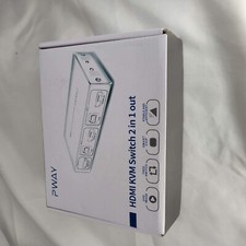 Pway Dual Monitor HDMI USB 2.0 KVM Switch 2 Port With Cables picture