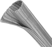 Split Wire Loom Tubing 1/2 Inch x 10 Ft PET Braided Cable Sleeve Gray picture