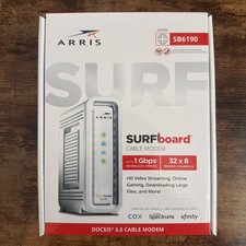 NEW ARRIS White SURFboard SB6190 DOCSIS 3.0 32 x 8 Gigabit Cable Modem, OBN-E2 picture