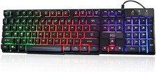 Rii RK100+ Multiple Color Rainbow LED Backlit Backlit/Black keys  picture
