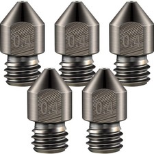 Hardened Steel 0.4mm MK8 Nozzles 5-Pack for Precise 3D Prints - Ender 3/ CR-1... picture