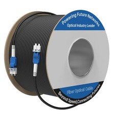 100M/328FT LC to LC Armored Outdoor Fiber Optic Cable, Single Mode Duplex 9/1... picture