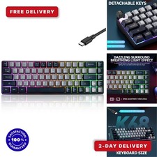 Guiheng 60% Mechanical Gaming Keyboard RGB Wired 68-Key USB Gray Black picture